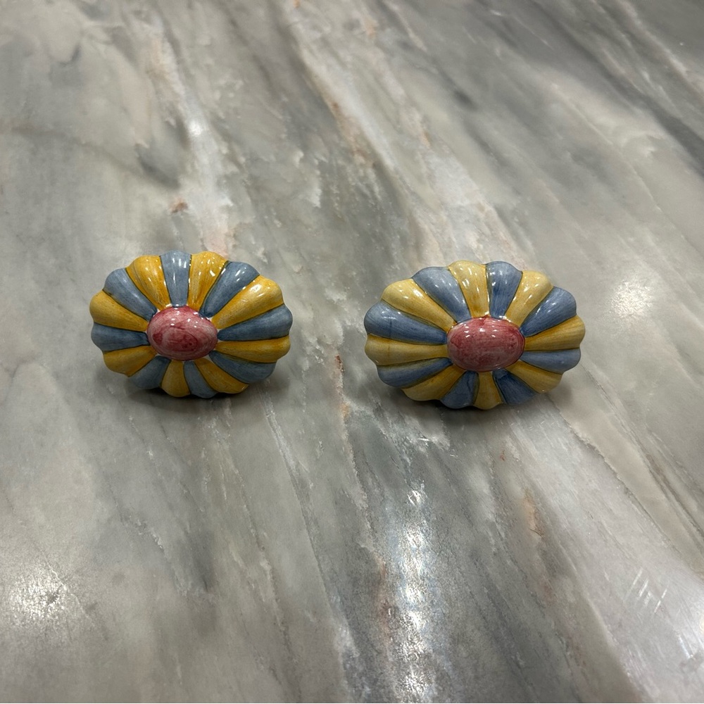 Mackenzie-Childs Yellow & Peony Fluted Knob Sold Separately